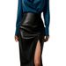 Verve 2025 Spring And Autumn New Women's Leather Casual Split High Waist Midi Skirt Hot Sale_ecoleips.com