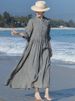 High Quality Linen Long Dress Women New 2026 Spring Vintage Floral Embroidery Solid Colir Ladies Elegant A-line Dresses M2386_ecoleips.com