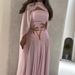 Women's Clothing Spring Sexy Chiffon Shawl Beaded Evening Dress_ecoleips.com