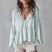2026 Spring/Summer Cross-Border European And American Women's Fashion Casual Sweet Ruffled Puff Sleeve Pleated Shirt Top_ecoleips.com