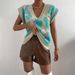 Women's Clothing V Neck Women's Ribbed Jacquard Sweater Temperament Fashion Knitted Vest_ecoleips.com
