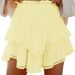 Aria Basics Aria Basics European And American Women's Elegant Ruffled Mini Skirt, Tennis Summer Shorts, Solid Color With Lace Trim_ecoleips.com