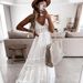 Women's Dress Casual Lace Splicing Sleeveless Long Dress_ecoleips.com
