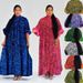 Plus Size Maxi Dress – Batwing Sleeves, Floral Print & Stretchy Chiffon (One-Size Fits Most, Round Neck, Bohemian Loose Fit, Breathable Polyester)_ecoleips.com