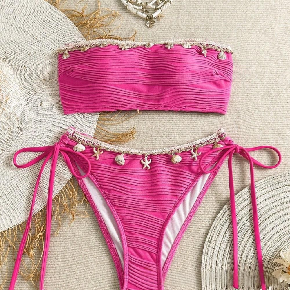 Women's Clothing Sexy Starfish Shell Tassel Swimsuit Bikini_ecoleips.com