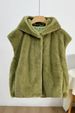 Spring Hooded Faux Mink Vest – Lightweight Zip-Up Jacket With Pockets (One Size, Army Green/Black/Beige & More)_ecoleips.com