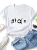 Women Crew Neck Short Sleeve T-Shirt, Minimal Geometric Split Letter Text Graphic Loose Fit Casual Summer Basic Tee Tops_ecoleips.com