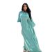 Spring And Summer New Women's Clothing Gentle Large Cuffs Round Neck Loose Casual Large Size Dress_ecoleips.com
