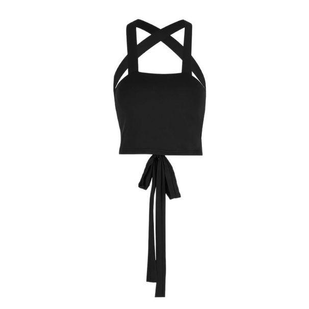 New Summer Fashion Sexy Hot Girl Double-Strap Tie-Waist Tank Top European And American Women's Clothing_ecoleips.com