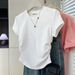 Women's Casual Style White round Neck T-Shirt Slim Waist Short-Sleeved High Quality Cotton Unique Design Fashionable And Versatile Top_ecoleips.com