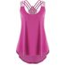 Women's Clothing Solid Color Sleeveless Cross Strap Vest Top_ecoleips.com