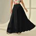 Elegant A-Line Long Skirt for Women Solid Color Perfect for Vacation And Casual Wear_ecoleips.com