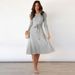 Women's Fashion Bubble Long-sleeved Knitted Skirt In The Long Temperament Of A Thin High-waisted Swing Dress_ecoleips.com