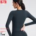 Women's Slim Fit Long Sleeved Yoga Top Quick Drying Sports T-Shirt For Fitness Running Training_ecoleips.com