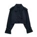 Spring 2027 Fashion European-USA Style Outerwear Women Polyester Lapel Raglan Sleeve Casual Loose Short Jacket_ecoleips.com