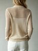 Loose Hollow Rib Knit Jacket, Breathable Summer Knitwear_ecoleips.com