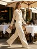 French Light Luxury Openwork Lapel Long Sleeve Cardigan Knit Top_ecoleips.com