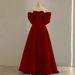 Women's Clothing Toast Dress Bride Spring Temperament Light Luxury Niche High End High End Red Bow Engagement Evening Dress_ecoleips.com