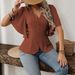 2026 European And American Fashionable Deep V-Neck Solid Color Single-Breasted Waist-Cinching_ecoleips.com