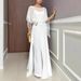 Women's Elegant Two Piece Set European American Style Loose Fitting Irregular Chiffon Robe With Suspender Jumpsuit For Commuter Friendly Fashion_ecoleips.com