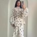 Elegant Retro Court-style Women's Dress Spring Polka Dot Long Sleeve Maxi Dress Lantern Sleeve Gown Pleated Beach Vacation Dress_ecoleips.com