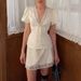 European And American Satin Suit Skirt Women's Spring And Summer New Old Money Wind Lace Splicing Short-sleeved Top Two-piece Women's Clothing_ecoleips.com