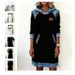 2026 European And American Cross-border New Women's Casual Patchwork Button Long-sleeve Sweatshirt Dress_ecoleips.com