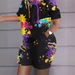 2027 Summer Fashion European-USA Stylw Tracksuits Women O-Neck Short Sleeve T-Shirt + Shorts Two-Piece 3D Digital Color Printing Casual Sets S-6XL_ecoleips.com