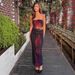 2025 Summer New Fashionable Elegant Sexy Strapless Slim Vacation Floral Dress Wholesale_ecoleips.com