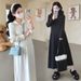 Autumn Winter New Korean Fashion Half High Collar Zipper Knitted Maternity Dress_ecoleips.com