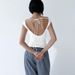 Women's Fashion Summer Solid Color Off-Shoulder Sleeveless Tie Sexy Vest Top T-Shirt_ecoleips.com