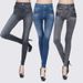 Stretch-Knit Denim-Look Leggings – High-Waisted Yoga Pants With Faux Pockets (Gray/Black/Blue, S-5XL)_ecoleips.com