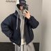 girl Autumn And Winter Outfits! 2025 New Hooded Simple Two-Piece Design Loose Warm Jacket Cotton Coat For Women_ecoleips.com