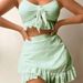 Women's Clothing Women's Style Bodycon Skirt Two Piece Swimsuit Tie Up Bikini Beachwear Quick-Dry Polyester, Modest Coverage_ecoleips.com