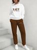 Women's Loose Casual Heart Print Sweater And Pants Two Piece Set Autumn Winter Fashion round Neck Cross Border Style_ecoleips.com