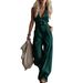 Women's Clothing Women's Sleeveless Linen Jumpsuit V Neck Front Button Casual Fashion Western Style For Formal & Casual For Women_ecoleips.com