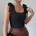 K Vest Women's New Style Casual Three-dimensional Flower Decoration Knitted Sleeveless Top_ecoleips.com