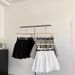 High Waisted Slimming White Summer Tulip Skirt with Belt 2025 New Style Cake Lantern Design Women's Bottoms_ecoleips.com