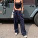 Summer New Style Women's Personalized Drawstring Casual Elastic Waist Multi Color Long Pants_ecoleips.com