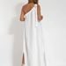Women's Clothing Fashion Oblique Shoulder Asymmetric Slit Dress_ecoleips.com