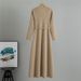 K Waist-cinching, Slimming, Women's Knit Dress With A Long A-line Silhouette To Wear Under A Coat As A Base Layer_ecoleips.com