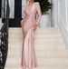 Elegant Long Sleeve Evening Dress – Slim Fit Round Neck Party Gown For Women_ecoleips.com
