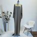 Modest Abaya Dress/Muslim Dress Women Plus Size Women's Batwing Long Sleeved Maxi Dress Fashionable Comfortable Solid Color Casual_ecoleips.com