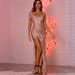Women's Clothing Sexy retro off-shoulder sequined dress formal dress_ecoleips.com