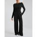 Women's Autumn Winter High-Neck Knit Sweater & Lounge Pants Set – Soft Polyester-Spandex Blend, Loose Fit, Casual Elegance_ecoleips.com