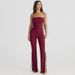 Open-Back Wide-Leg Jumpsuit With Thigh Slit & Tie Detail, Stretch Milk Silk Fabric, Elegant One-Piece Pantsuit For Women_ecoleips.com