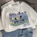 Retro American Women's T-shirt Summer Short Sleeve Chic Top White Trendy Round Neck Printed T-shirt Woman Clothing_ecoleips.com