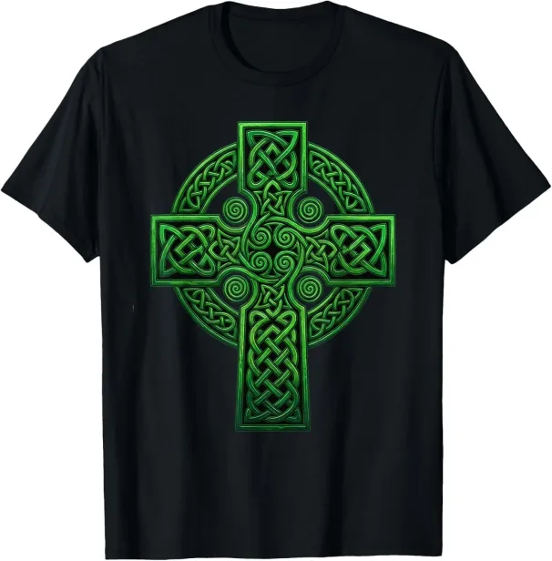 Women's T-Shirts Irish Celtic Christian Cross Traditional Knot Celt Men Women T-Shirt_ecoleips.com