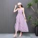 Summer 2025 New Elegant Waist-Cinching Vacation Long French Style High-End Super Fairy Princess Strap Dress For Women_ecoleips.com