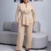 Women's Casual Two-Piece Set – Loose Fit Long Sleeve Top & Straight Leg Pants New Fashion Suit Collar Long Sleeve Top Loose Straight Leg Pants_ecoleips.com